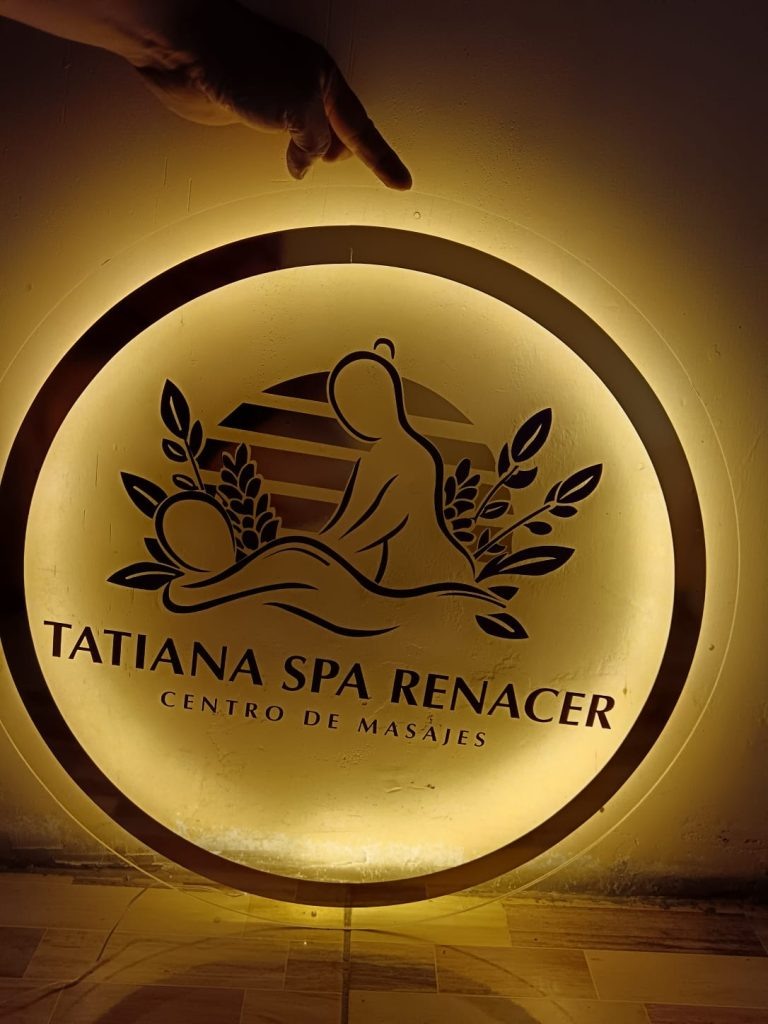 Letrero iluminado para Tatiana Spa Renacer
