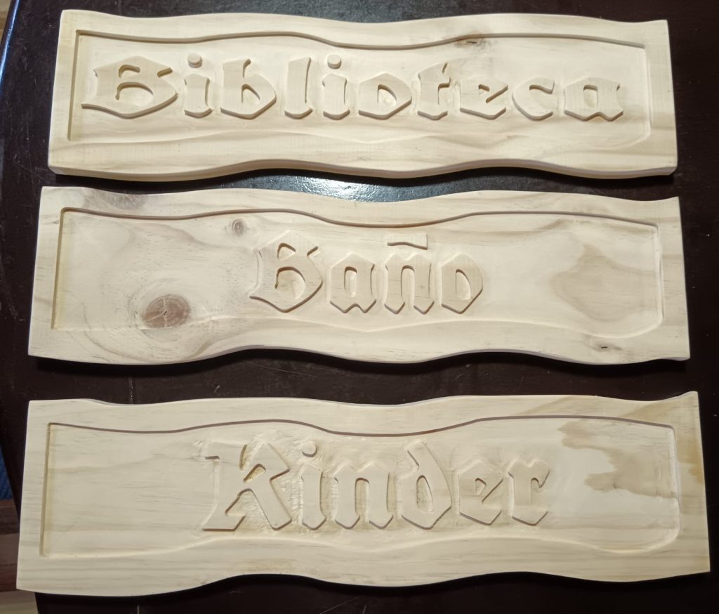 Letreros de madera para biblioteca, baño y kínder